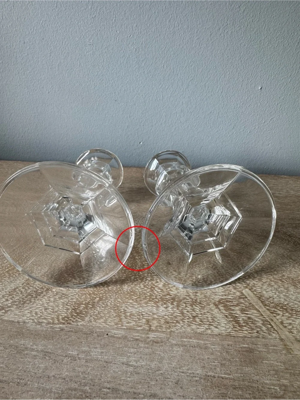 Crystal Glass Candlestick Pair - Clear Elegance